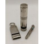 An early 20th century silver pill tube by Sampson and Mordan, hallmarked London 1912, together