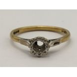 A 18ct gold and platinum ring, stone missing 2.8g Location: