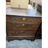 An 18th century walnut lowboy with four drawers on turned legs 74cm h x 80cm w Location: