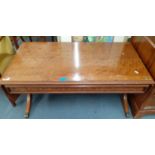 A late 20th century mahogany and walnut sofa style coffee table A/F Location: