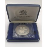 Royal Mint 1969 Prince of Wales Investiture Silver Medal, 110g in presentation box Location: