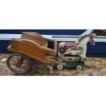 A 1940's child's treen painted model of a horse and cart Location: