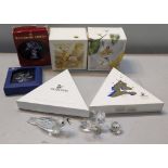 Boxed and loose Swarovski Christmas ornaments to include 1997 and 1998 and others together with a