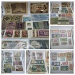 World Banknotes - A collection of 20th century banknotes to include 1930 Japan Ten/10 Yen, WWI