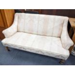 A late 19th / early 20th century sofa on a grant turned legs and castors 78h x 14W Location:
