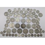 A collection of British Victorian silver coins to include 12 half crowns, 5 'Gothic' florins 1899