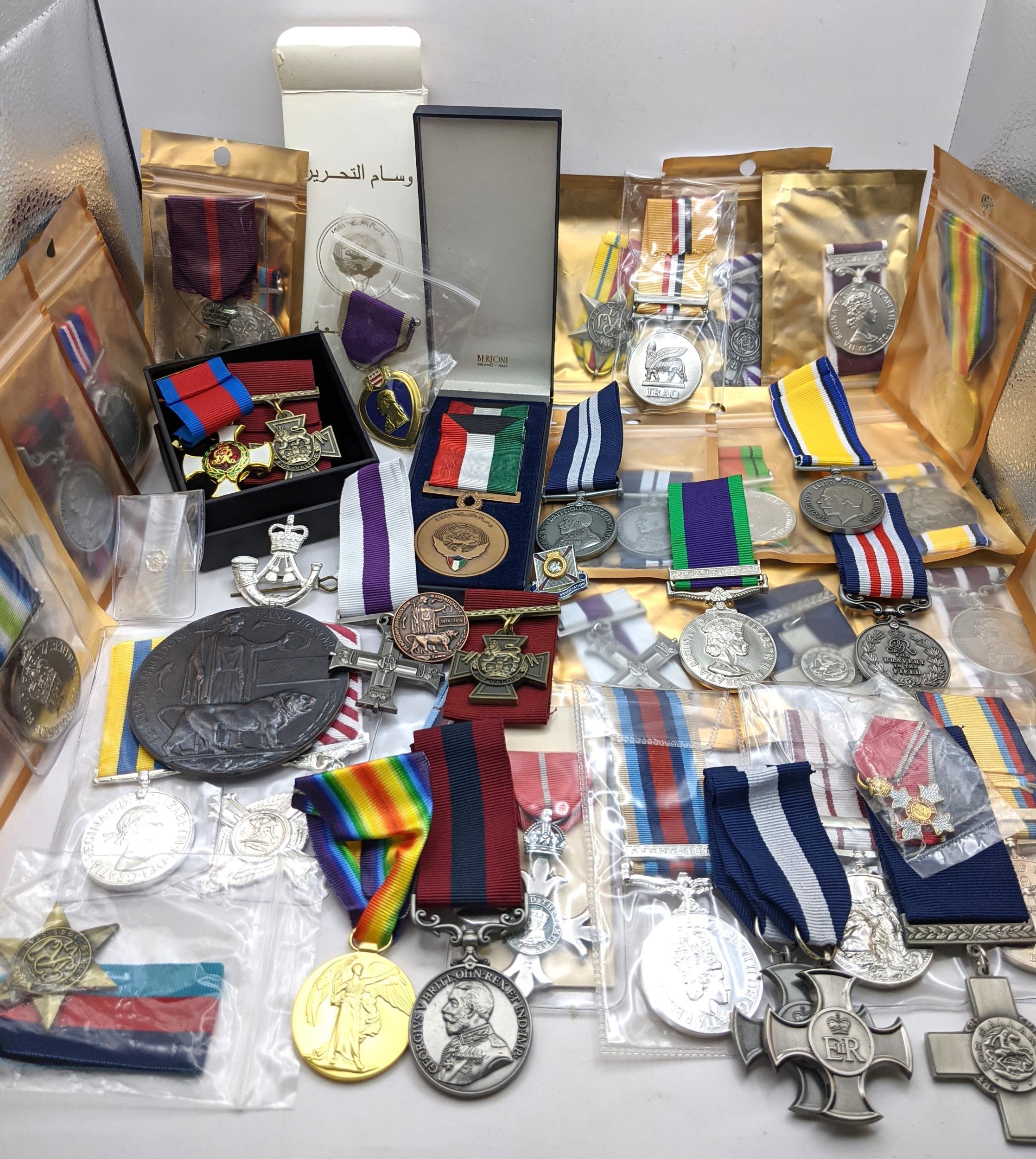 A collection of mostly British Replica medals, to include Victoria Cross, Distinguished Service