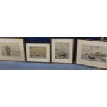 A group of four unsigned framed and glazed water colours, each depicting ships and sails Location: