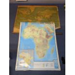 Two maps to include Philips Mercantile Maps of the World and modern double sided map of Africa