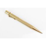 A 9ct yellow gold everpoint pencil by Sampson Mordan & co, hallmarked to the textured body and clip,