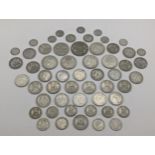 A collection of British 1920 -1946 coinage to include Half Crown, Florins/Two Shillings,