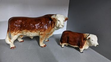 Two porcelain models of cows, Location: