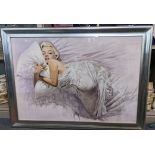 A large framed print depicting Marilyn Monroe Everybody's Dream by Renato Casaro, 98 x 68, signed