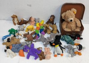 A Steiff bear together with mixed Ty Bears and others Location: