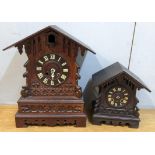 Two late 19th /early 20th century German Black Forest Mantle clocks Location: