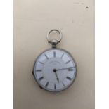 A Gindrat & Cie Geneve key-wound open faced fine silver cased pocket watch, the Roman dial marked