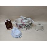 Victorian ceramics to include a twin handled foot bath in the Chrysanthemum pattern, diamond