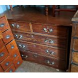 A George III mahogany chest of two short and three long drawers, the upper section of a chest on