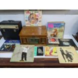 A Classic Collectors Edition record deck and integrated CD players, along with various jazz, Latin