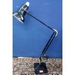 A Herbert Terry black enamel Anglepoise lamp, 1940s/50s having a 2 tier square stepped base A/F