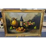 Chancellor - oil on canvas depicting a still life, 90 x 59.5, framed, Location: