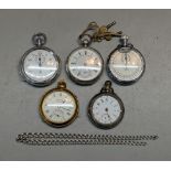 A group of pocket watches to include a sterling silver pocket watch hallmarked 1879 London, along