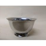 A Tiffany 925 sterling silver footed bowl with everted top rim, stamped marks to base, number 23614,