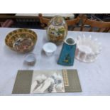 A mixed lot to include Rosethial studio line vase, Japanese Satsuma, famille rose, egg shell cup and