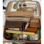 A 1960’s child’s suitcase and contents-includes assorted ephemera-sketches-an assorted group of