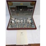 Viners silver plated Kings Royale cutlery set in wooden case Location: