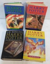 A set of four Harry Potter J.K Rowling first edition original Bloomsbury hardback books Location: