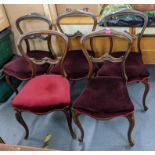 A matched set of Victorian rosewood serpentine fronted dining chairs Location: