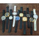 A selection of gents fashion watches Location: