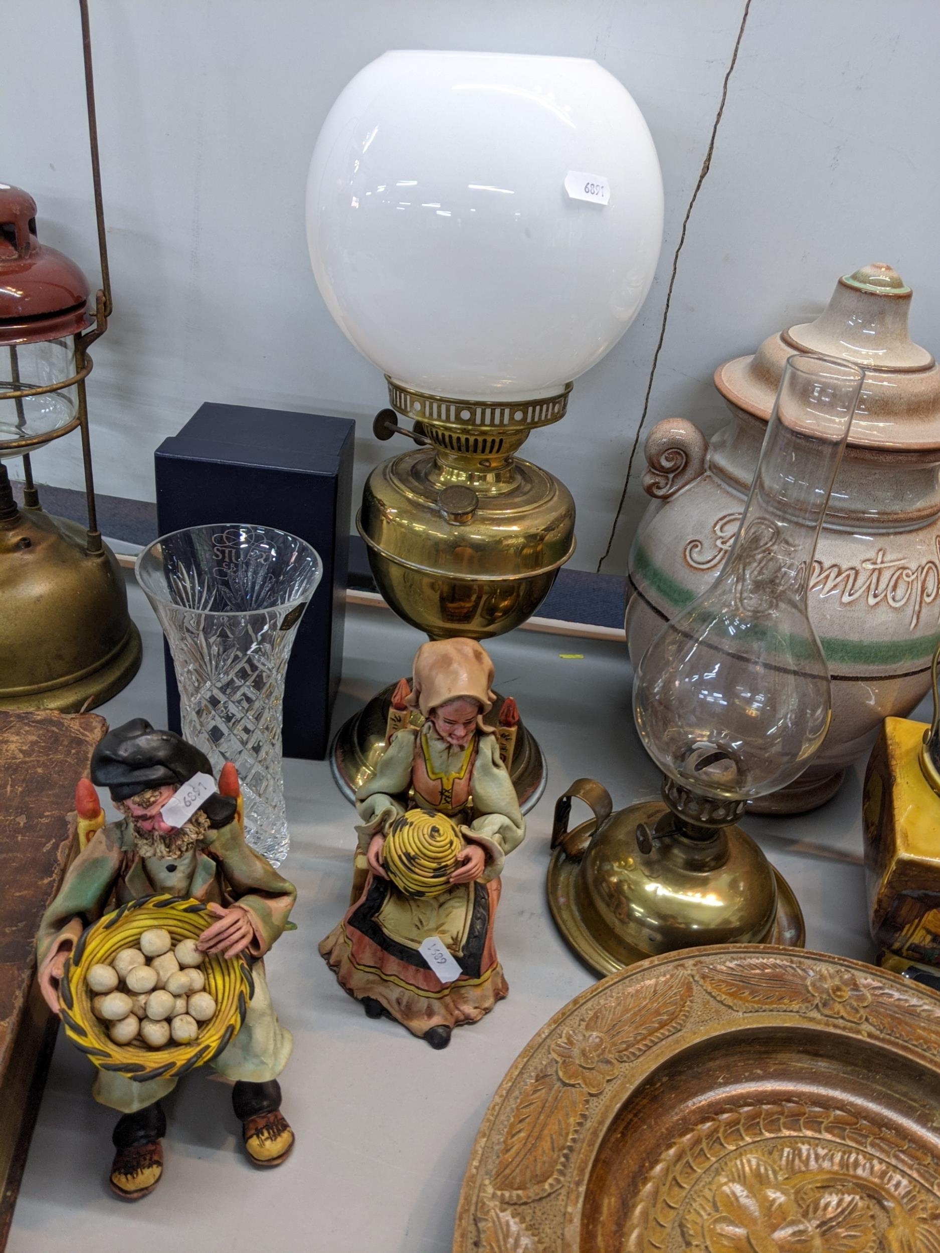 A mixed lot to include a Tillery Guardsman lamp, together with two oil lamps, a Rumtopf lidded - Image 3 of 6