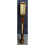 A Regency rosewood stick barometer by Robson, Newcastle on Tyne, 92cm Location: