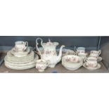 A Royal Albert Colleen pattern part dinner/tea service to include a tea pot, dinner plates, cups and