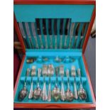 A silver plate six place setting canteen of cutlery and flatware Location: