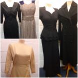 Vintage clothing to include a Peter Robinson by Harella black fitted coat, 36" chest x 43" long,