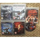 Six Sony Playstation PS3 games, 5 in cases to include Call of Duty Ghosts, Assassin's Creed IV Black
