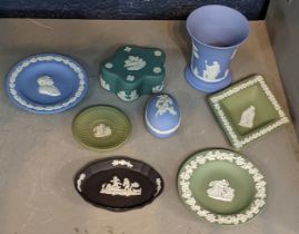 Wedgwood Jasper ware to include green, blue and black examples Location: