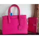Kate Spade- A hot pink leather satchel style handbag 28cm Wide x 22cm High (not including handles) x