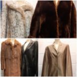 Vintage and later clothing comprising a mid 20th Century Derry's brown beaver lamb effect coat 44"