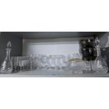 Brier glass, Brierley Hill Crystal part suite to table glass decorated with engraved grape and