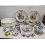 A selection of French Quimper and other ceramics to include a pair of cabinet plates signed B