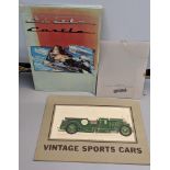 A collection of loose pictures to include vintage sports cars by Hans Larsson and others Location: