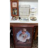 A collection of John Wayne related items to include Franklin Mint collectors plates, Jewellery,