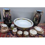 A mixed lot to include ceramics including a pair of English Oriental inspired vases A/F, Melba china