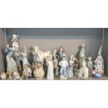Mixed figurines and models to include mostly Lladro figurines, to include 'Starting Forward' and