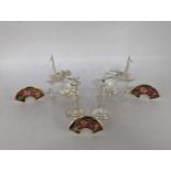 A collection of six stamped 925 sterling silver menu holders in the form of Oriental figures and