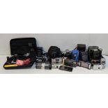 Electrical items and photographic equipment and accessories to include an Olympus FE-210, a Canon